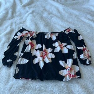 Ava Sky Top Brooklyn plumeria print